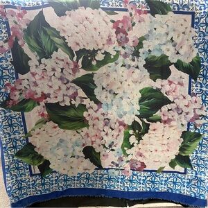 Floral Blue and Green Scarf